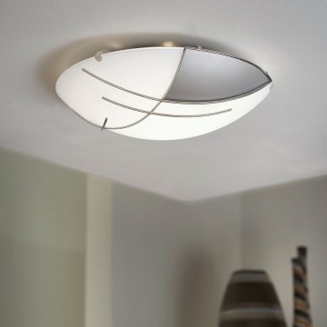 EGLO - Sieninis lubų šviestuvas 1 x E27/60W sidabras / balta