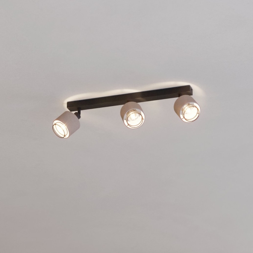 Eglo - Sieninis šviestuvas 3xE14/40W/230V juoda/smėlio spalva