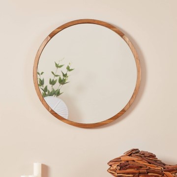Eglo - Sieninis veidrodis diametras 70 cm ruda