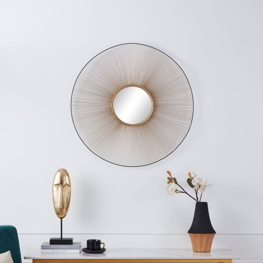 Eglo - Sieninis veidrodis diametras 76 cm auksas/juoda
