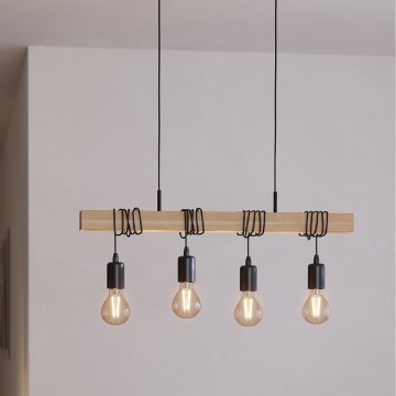 Eglo - Sietynas, kabinamas ant virvės TOWNSHEND 4xE27/60W/230V