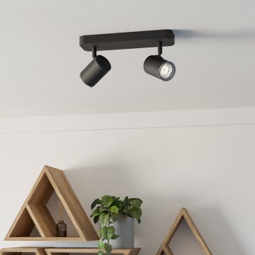 Eglo - Vonios kambario taškinis šviestuvas 2xGU10/5W/230V IP44 juodas