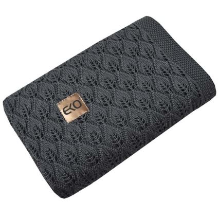 EKO - Bambuko antklodė ROSE 80x100 cm tamsiai pilka