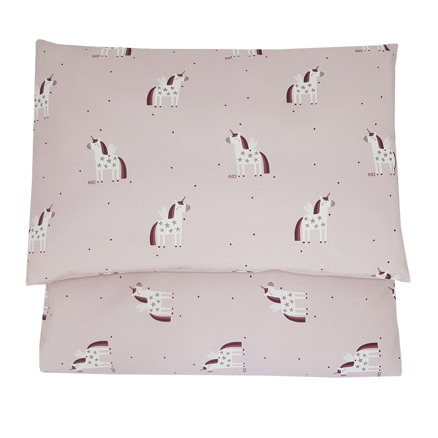EKO - Medvilninė muslino patalynė lovelei UNICORN 2 dalių