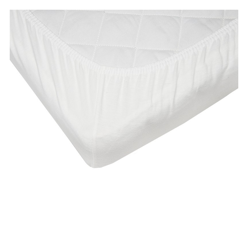 EKO - Neperšlampama paklodė su elastine juostele JERSEY 120x60 cm balta