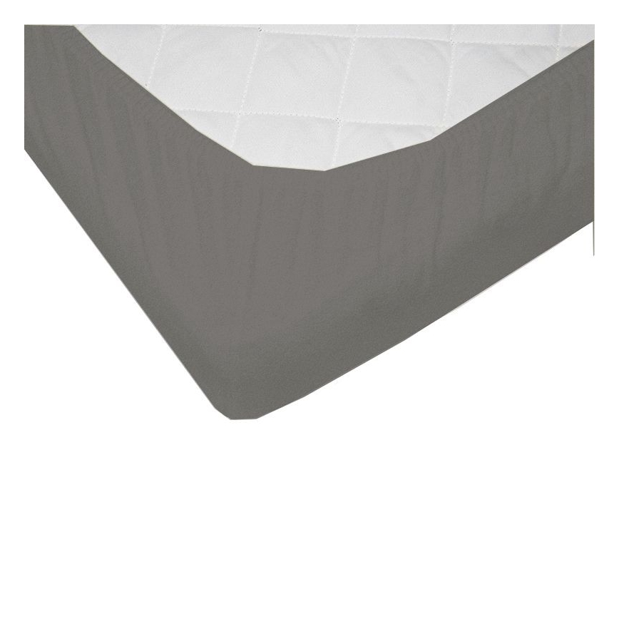 EKO - Neperšlampama paklodė su elastine juostele JERSEY 120x60 cm pilka
