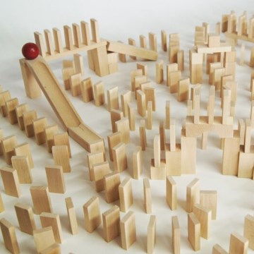 EkoToys - Mediniai domino 830 vnt. bukas