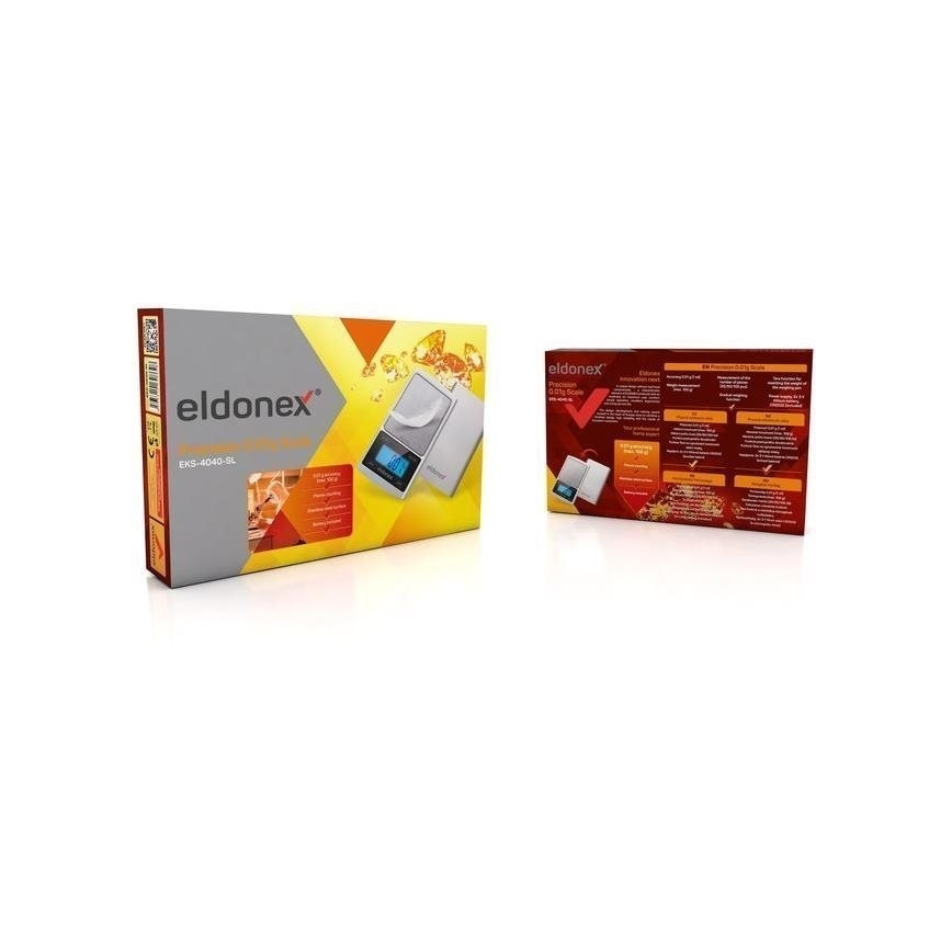 ELDONEX EKS-4040-SL - Didelio tikslumo svarstyklės 2xCR2032 sidabras