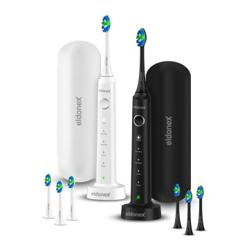 ELDONEX ETB-1010-BW - Rinkinys 2 vnt. soninių dantų šepetėlių SonicPro DuoPack IPX7 juoda + balta