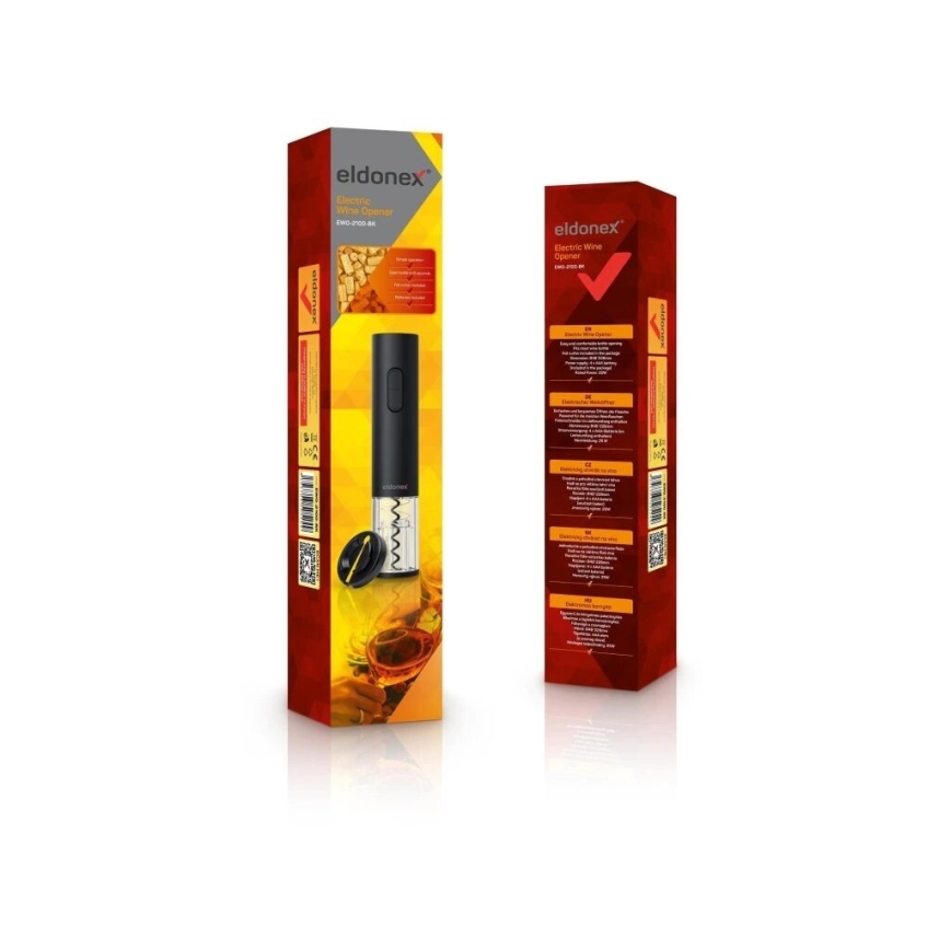 ELDONEX EWO-2100-BK - Elektrinis vyno atidarytuvas 4xAA juoda