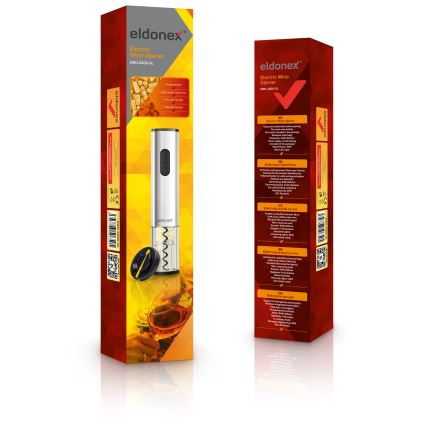 ELDONEX EWO-2200-SL - Elektrinis vyno atidarytuvas 4xAA matinis chromas