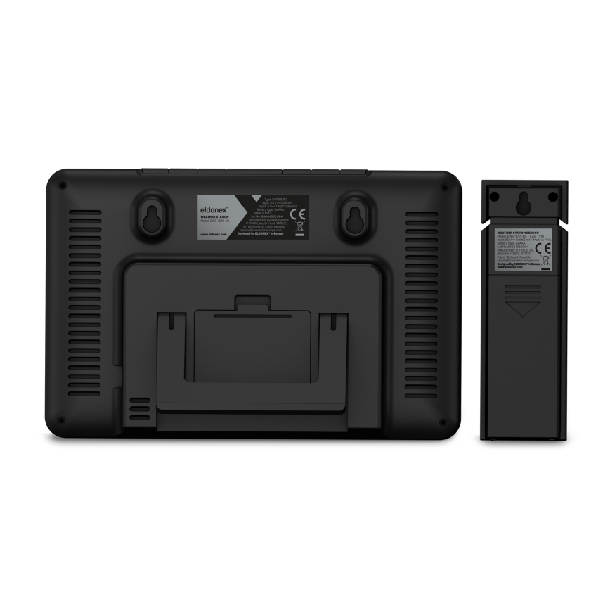 ELDONEX EWS-1010-BK - Orų stotis su LCD ekranu 2xAAA juoda