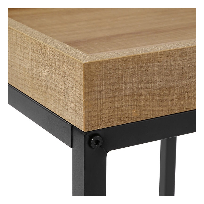 ELDUR šoninių staliukų rinkinys, 2 vnt., ruda/juoda