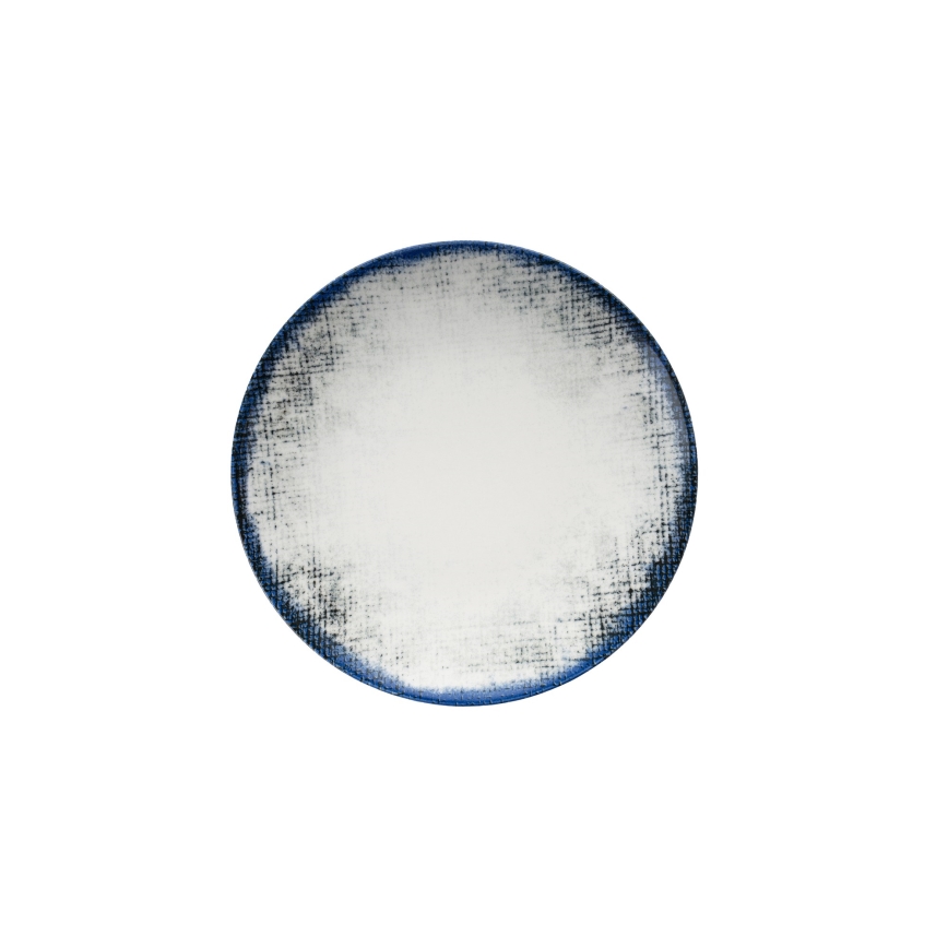 Elegantiškas 24 dalių porceliano indų rinkinys — baltas/mėlynas