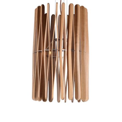 Elegantiškas pakabinamas šviestuvas ant laido 1xE27/60W/230V, Ø 38 cm, masyvinė mediena (uosis/kaučiukmedis)