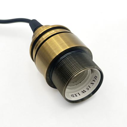 Elegantiškas pakabinamas šviestuvas HECTOR ant laido, 1xE27/15W/230V, balta/žalvario apdaila, skersmuo 30 cm