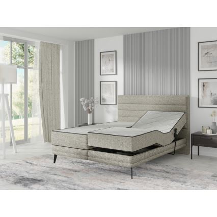 Elektrinė reguliuojama čiužiniais aptraukiama lova MILA 180x200 cm pilka