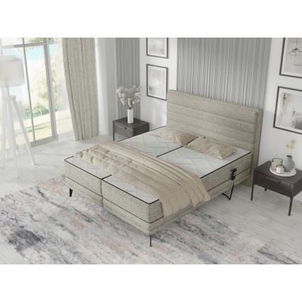 Elektrinė reguliuojama čiužiniais aptraukiama lova MILA 180x200 cm pilka
