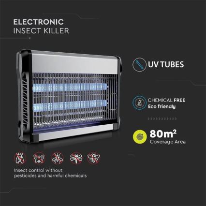 Elektrinė vabzdžių gaudyklė 2x10W/230V 80 m²