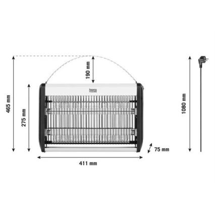 Elektrinė vabzdžių gaudyklė 2x10W/230V 80m2