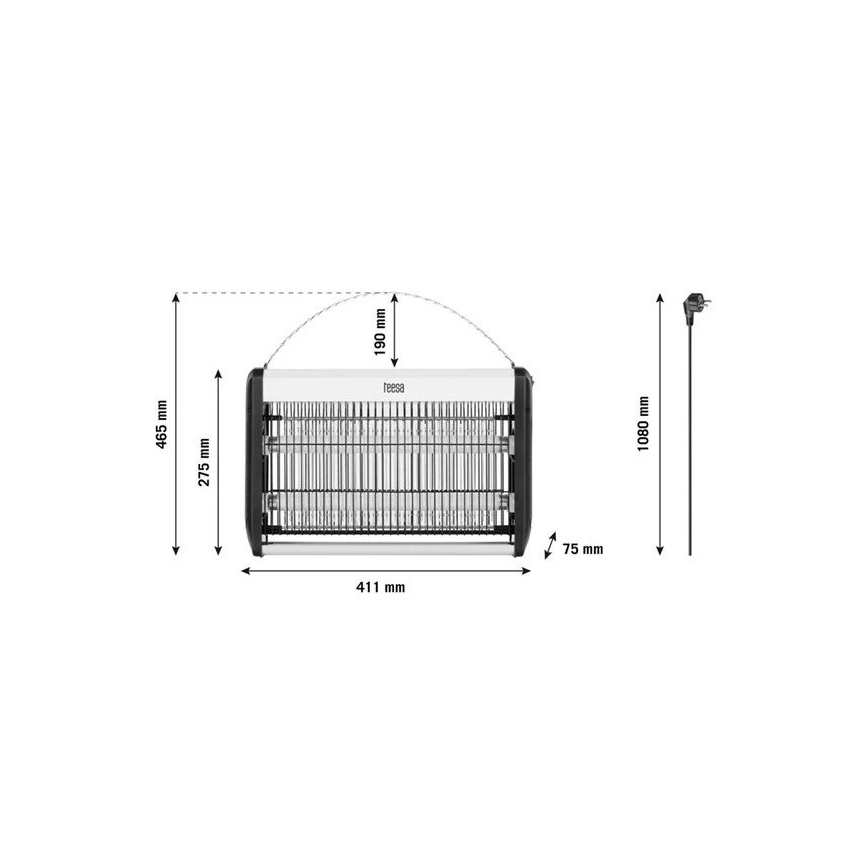 Elektrinė vabzdžių gaudyklė 2x10W/230V 80m2