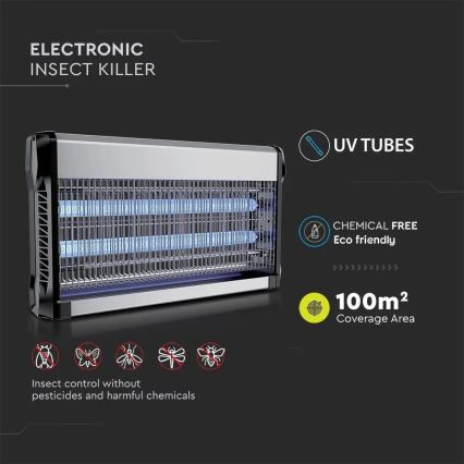 Elektrinė vabzdžių gaudyklė 2x15W/230V 100m2