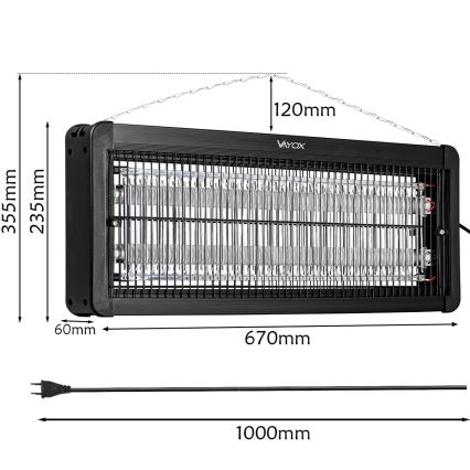 Elektrinė vabzdžių gaudyklė 2x20W/230V 180 m²