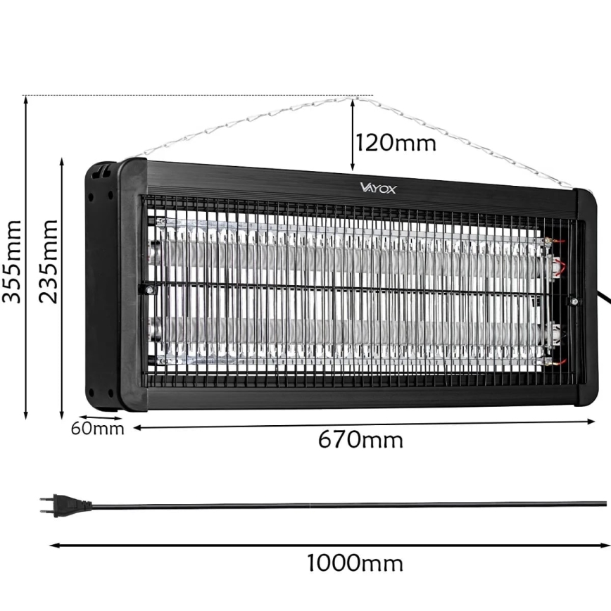Elektrinė vabzdžių gaudyklė 2x20W/230V 180 m²