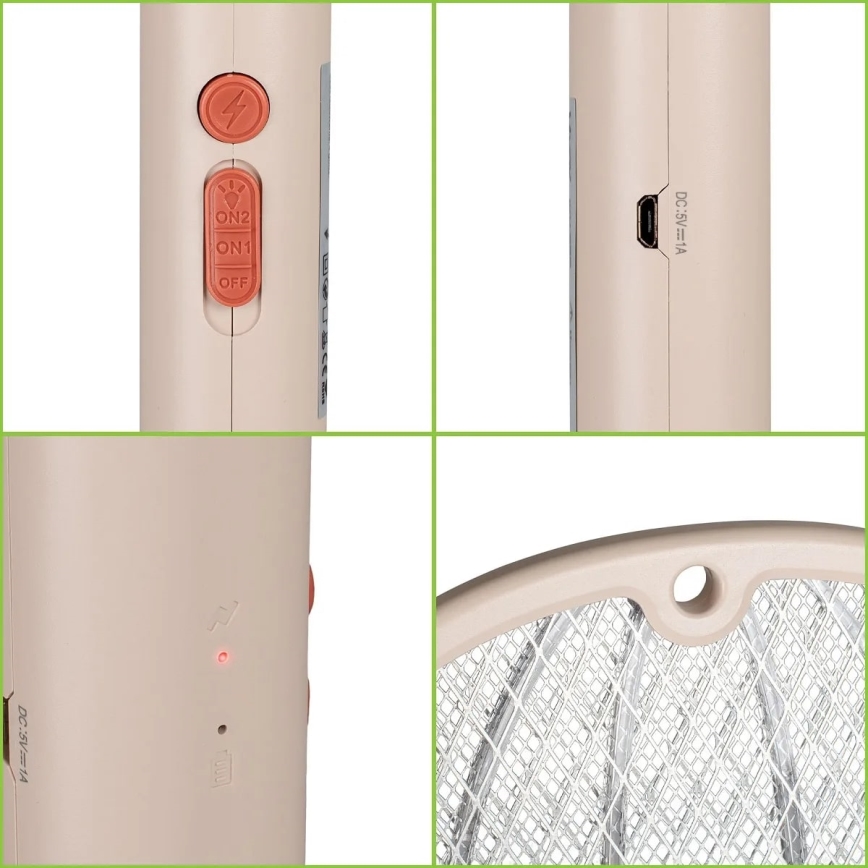 Elektriniai LED spąstai vabzdžiams 2in1 500 mAh/5V smėlio spalva