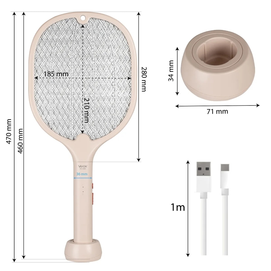 Elektriniai LED spąstai vabzdžiams 2in1 500 mAh/5V smėlio spalva