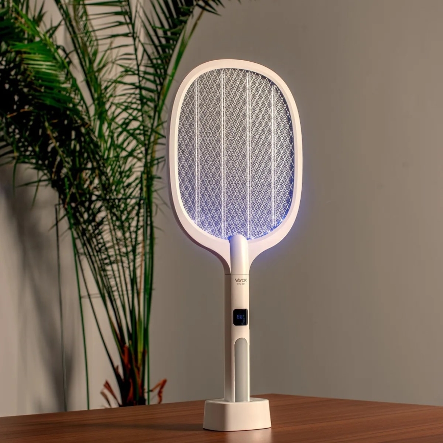 Elektriniai LED spąstai vabzdžiams 2in1 su LCD ekranu 1200 mAh/5V balta
