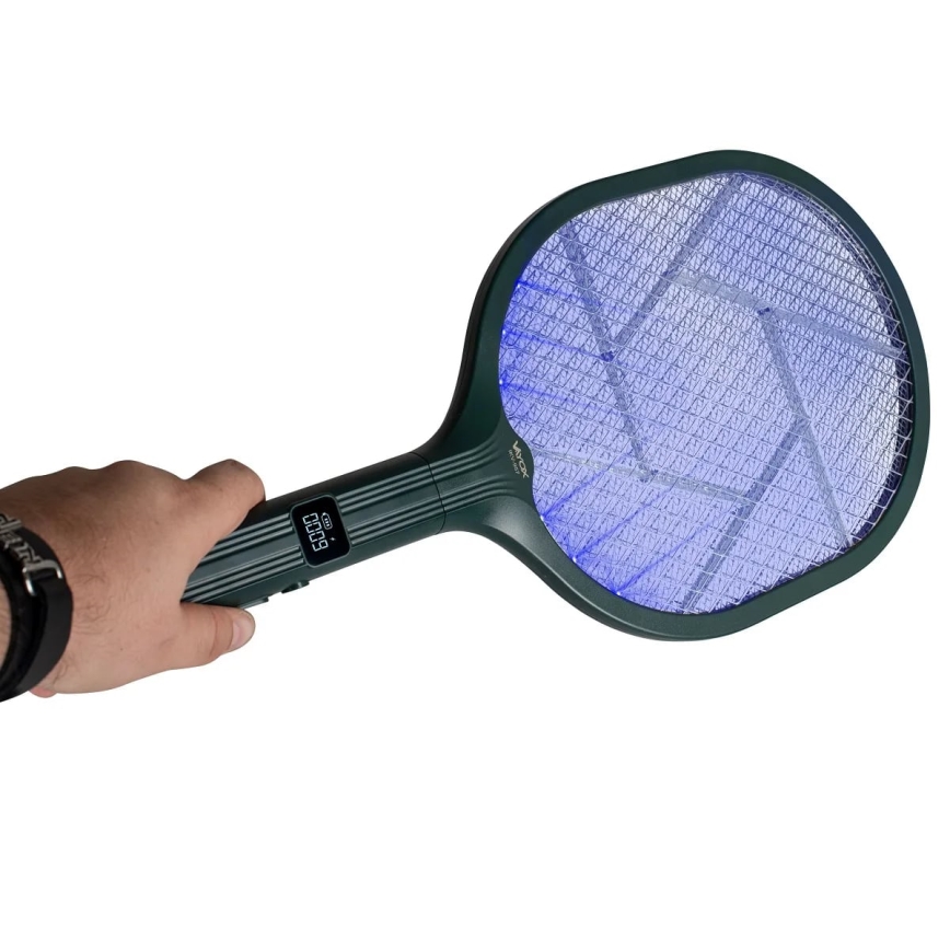 Elektriniai LED spąstai vabzdžiams 2in1 su LCD ekranu 1200 mAh/5V žalia