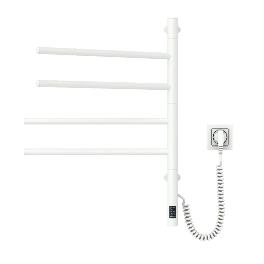 Elektrinis besisukantis rankšluosčių džiovintuvas su termostatu ARABESQUE 150W/230V 64,6 cm IP44 balta