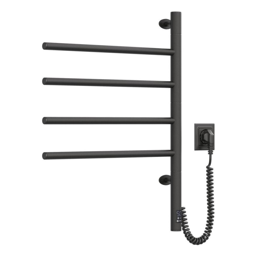 Elektrinis besisukantis rankšluosčių džiovintuvas su termostatu ARABESQUE 150W/230V 64,6 cm IP44 juoda