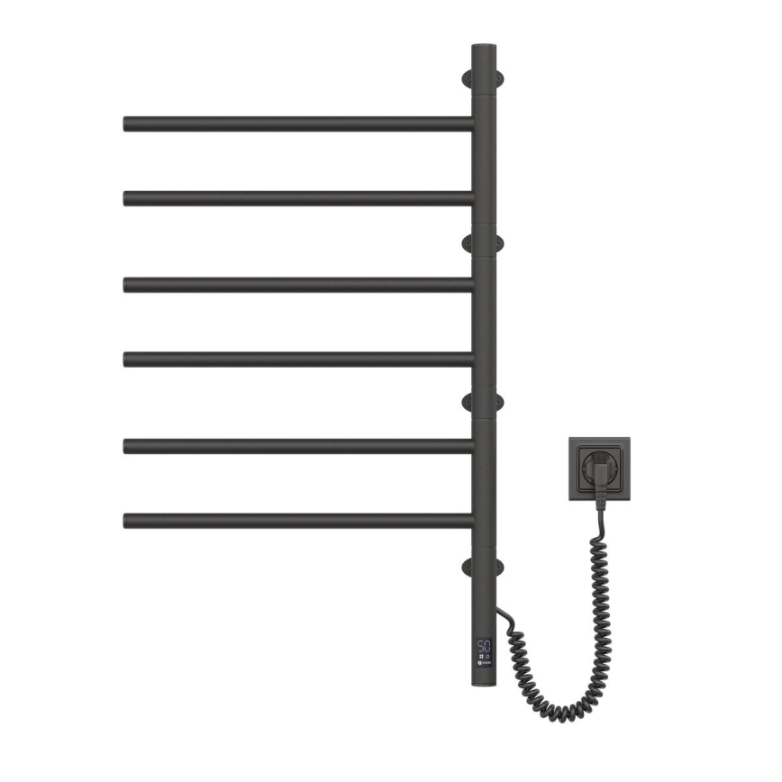 Elektrinis besisukantis rankšluosčių džiovintuvas su termostatu ARABESQUE 196W/230V 81,8 cm IP44 juoda