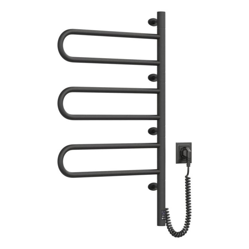 Elektrinis besisukantis rankšluosčių džiovintuvas su termostatu FOUETTE 185W/230V 81,8 cm IP44 juoda