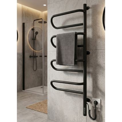 Elektrinis pasukamas rankšluosčių džiovintuvas ELECTRA 120W/230V 100x44,5 cm, nerūdijančio plieno/juodas, dešinė