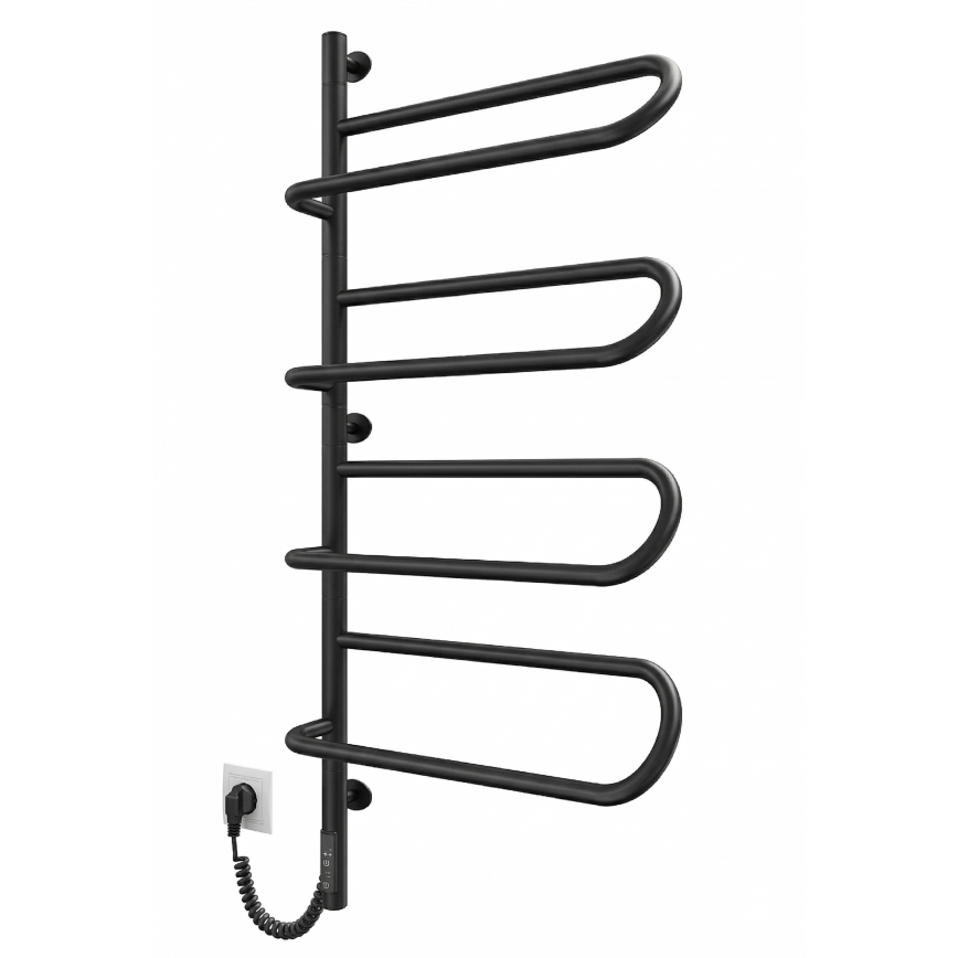 Elektrinis sukamas rankšluosčių džiovintuvas ELECTRA 120W/230V 100x47,5 cm nerūdijančio plieno/juoda kairinis