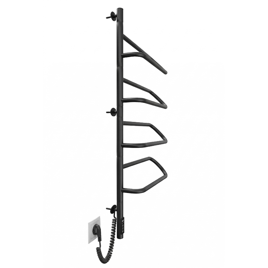 Elektrinis sukamas rankšluosčių džiovintuvas ELECTRA 120W/230V 100x47,5 cm nerūdijančio plieno/juoda kairinis