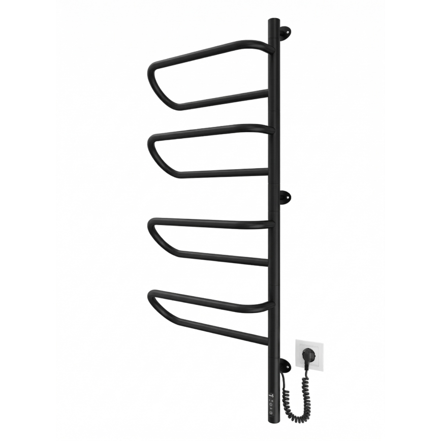 Elektrinė sukama rankšluosčių džiovyklė ELECTRA 120W/230V 102,5x44,5 cm nerūdijančio plieno/juoda, dešinė versija