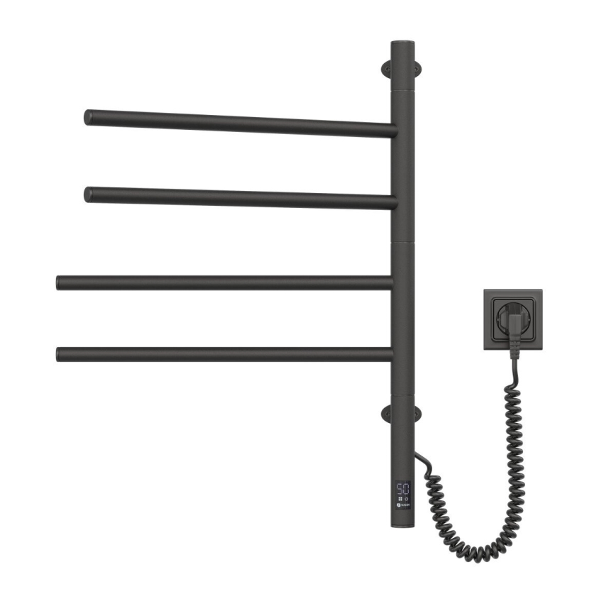 Elektrinis pasukamas rankšluosčių džiovintuvas su termostatu ARABESQUE 60W 65x49 cm juodas