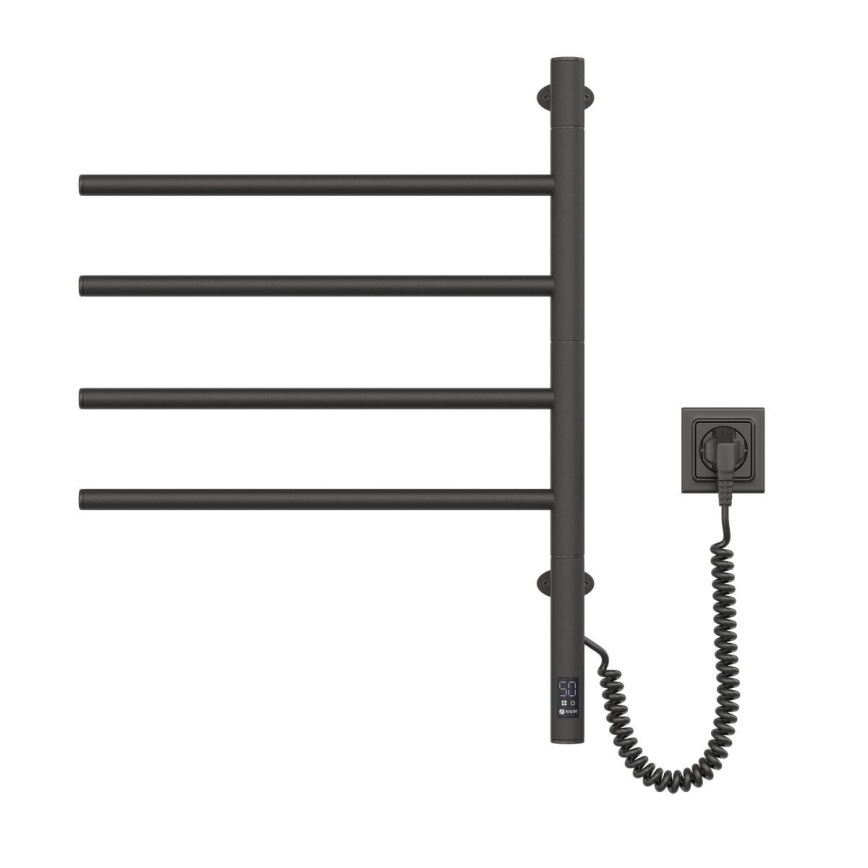 Elektrinis pasukamas rankšluosčių džiovintuvas su termostatu ARABESQUE 60W 65x49 cm juodas