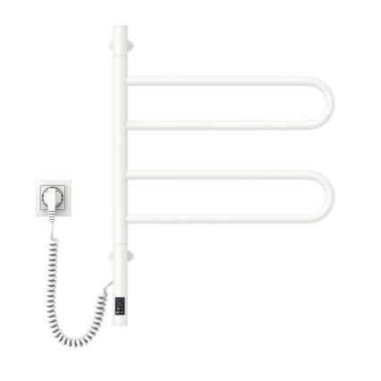 Elektrinis pasukamas rankšluosčių džiovintuvas su termostatu FOUETTE, 60 W, 65×49 cm, baltas