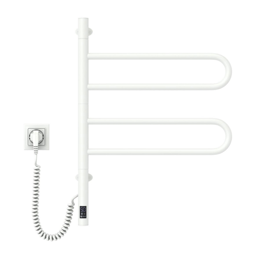 Elektrinis pasukamas rankšluosčių džiovintuvas su termostatu FOUETTE, 60 W, 65×49 cm, baltas