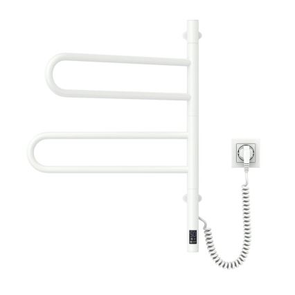 Elektrinis pasukamas rankšluosčių džiovintuvas su termostatu FOUETTE, 60 W, 65×49 cm, baltas
