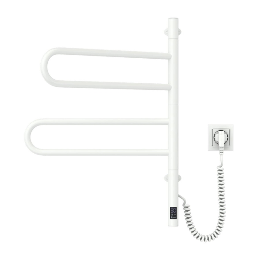 Elektrinis pasukamas rankšluosčių džiovintuvas su termostatu FOUETTE, 60 W, 65×49 cm, baltas