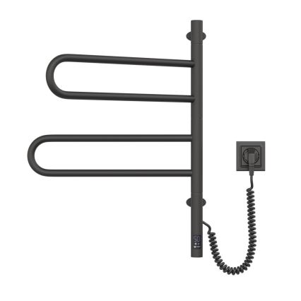 Elektrinis pasukamas rankšluosčių džiovintuvas su termostatu FOUETTE 60W 65x49 cm juodas