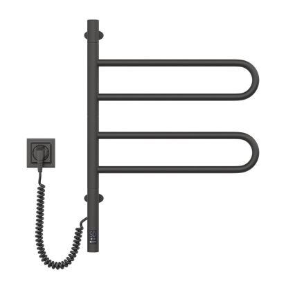 Elektrinis pasukamas rankšluosčių džiovintuvas su termostatu FOUETTE 60W 65x49 cm juodas