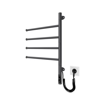 Elektrinis pasukamas rankšluosčių džiovintuvas VEER 50W/230V 62,5x44,5 cm nerūdijančio plieno/juodas