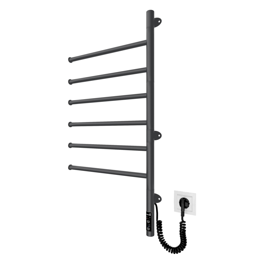 Elektrinis sukamas rankšluosčių džiovintuvas VEER 80W/230V 82,5x44,5 cm nerūdijančio plieno/juodas